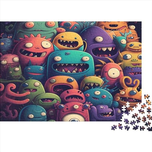 Colorful Monster (5) 500 Teile Puzzle Für Erwachsene Moderne Wohnkultur Lernspiel Geburtstag Family Challenging Games Stress Relief Toy 500pcs (52x38cm) von ADOVZ