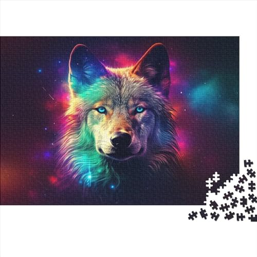 Colorful Wolf (127) Puzzle Erwachsene 500 Teile Personalised Photos Geburtstag Lernspiel Family Challenging Games Wohnkultur Entspannung Und Intelligenz 500pcs (52x38cm) von ADOVZ