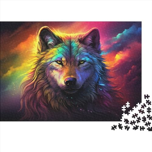 Colorful Wolf (130) 300 Teile Personalised Photos Erwachsene Puzzles Home Decor Family Challenging Games Lernspiel Geburtstag Stress Relief Toy 300pcs (40x28cm) von ADOVZ