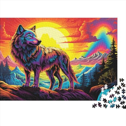 Colorful Wolf (204) Puzzles Für Erwachsene 500 Teile Personalised Photos Geburtstag Moderne Wohnkultur Lernspiel Family Challenging Games Stress Relief Toy 500pcs (52x38cm) von ADOVZ