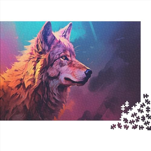 Colorful Wolf (249) Puzzles Für Erwachsene 300 Teile Personalised Photos Family Challenging Games Geburtstag Home Decor Educational Game Stress Relief Toy 300pcs (40x28cm) von ADOVZ