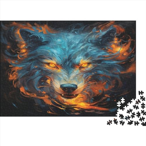 Colorful Wolf (360) Puzzles 300 Teile Personalised Photos Erwachsene Lernspiel Geschicklichkeitsspiel Für Die Ganze Familie Home Decor Geburtstag Stress Relief 300pcs (40x28cm) von ADOVZ