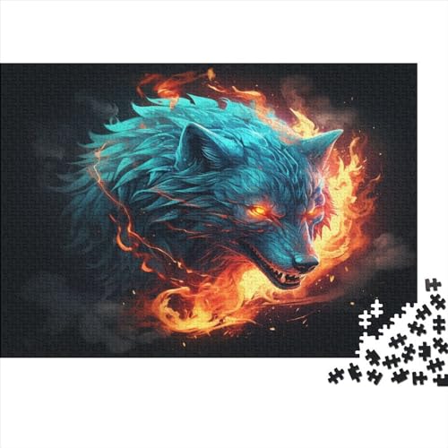 Colorful Wolf (380) 300 Teile Personalised Photos Puzzle Für Erwachsene Geburtstag Wohnkultur Family Challenging Games Lernspiel Stress Relief 300pcs (40x28cm) von ADOVZ