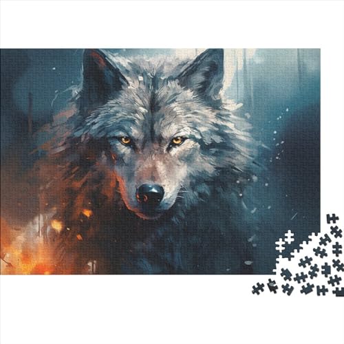 Colorful Wolf (97) 500 Teile Personalised Photos Für Erwachsene Puzzles Educational Game Home Decor Family Challenging Games Geburtstag Stress Relief Toy 500pcs (52x38cm) von ADOVZ