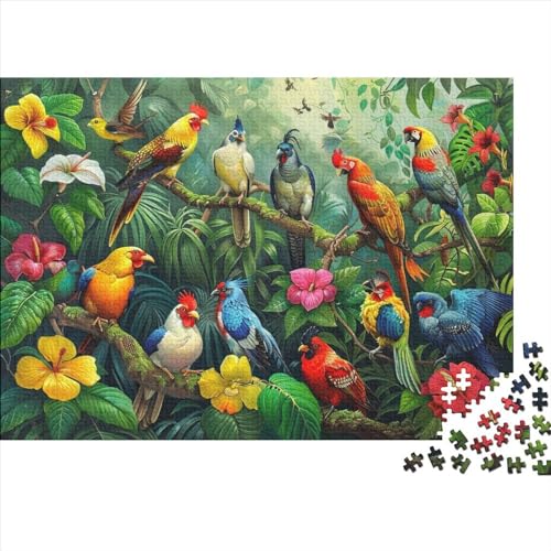 Colourful Birds (10) 1000 Teile Holz Birds Erwachsene ＆ Kinder Puzzle Lernspiel Family Challenging Games Home Decor Geburtstag Stress Relief Toy 1000pcs (75x50cm) von ADOVZ