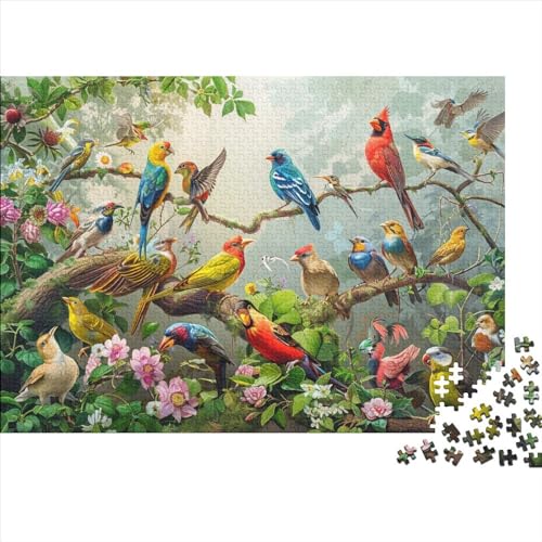 Colourful Birds (7) Für Erwachsene ＆ Kinder Puzzles 1000 Teile Holz Birds Lernspiel Family Challenging Games Geburtstag Wohnkultur Stress Relief 1000pcs (75x50cm) von ADOVZ