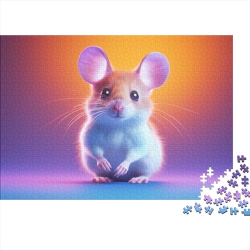 Colourful Mouse (127) 300 Teile Personalised Photo Erwachsene Puzzles Wohnkultur Lernspiel Geburtstag Geschicklichkeitsspiel Für Die Ganze Familie Stress Relief 300pcs (40x28cm von ADOVZ