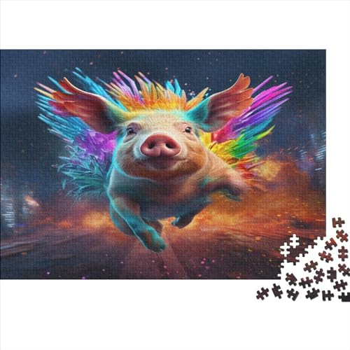 Colourful Pig (114) 500 Teile Personalised Photo Für Erwachsene Puzzle Family Challenging Games Home Decor Lernspiel Geburtstag Stress Relief 500pcs (52x38cm) von ADOVZ