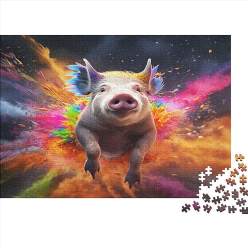 Colourful Pig (116) 1000 Teile Personalised Photo Erwachsene Puzzles Lernspiel Geschicklichkeitsspiel Für Die Ganze Familie Geburtstag Wohnkultur Stress Relief 1000pcs (75x50cm) von ADOVZ