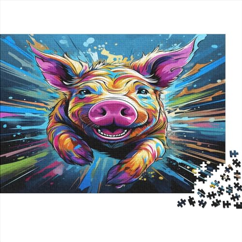 Colourful Pig (14) Erwachsene 1000 Teile Personalised Photo Puzzle Home Decor Lernspiel Family Challenging Games Geburtstag Entspannung Und Intelligenz 1000pcs (75x50cm) von ADOVZ