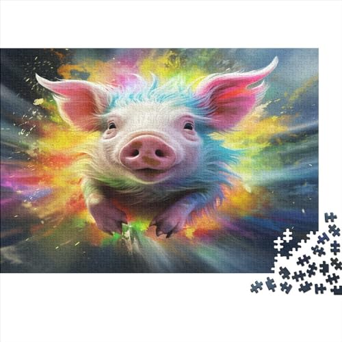 Colourful Pig (154) 1000 Teile Personalised Photo Erwachsene Puzzle Home Decor Geschicklichkeitsspiel Für Die Ganze Familie Lernspiel Geburtstag Stress Relief 1000pcs (75x50cm) von ADOVZ
