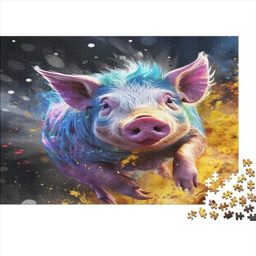 Colourful Pig (72) 300 Teile Personalised Photo Für Erwachsene Puzzle Family Challenging Games Lernspiel Moderne Wohnkultur Geburtstag Stress Relief 300pcs (40x28cm) von ADOVZ