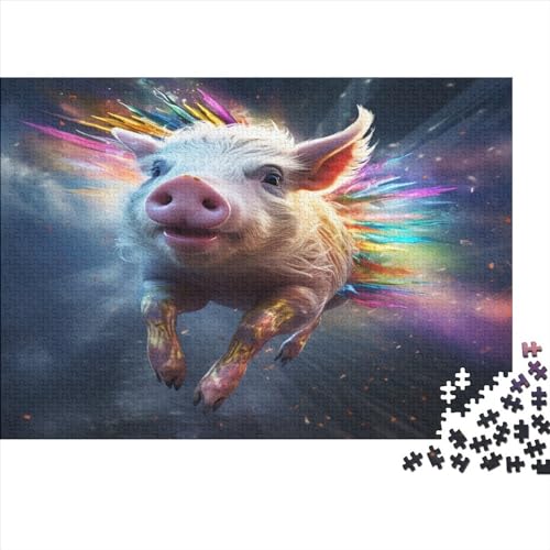 Colourful Pig (99) Puzzles 1000 Teile Personalised Photo Erwachsene Lernspiel Geschicklichkeitsspiel Für Die Ganze Familie Geburtstag Wohnkultur Stress Relief 1000pcs (75x50cm) von ADOVZ