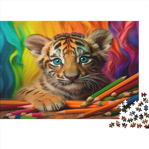 Colourful Tiger (143) Erwachsene 1000 Teile Personalised Photos Puzzles Family Challenging Games Lernspiel Wohnkultur Geburtstag Entspannung Und Intelligenz 1000pcs (75x50cm) von ADOVZ
