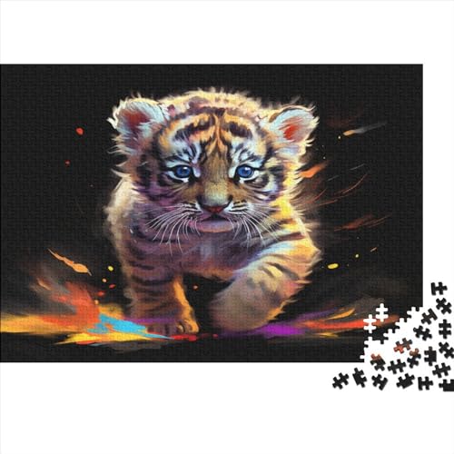 Colourful Tiger (33) Erwachsene 300 Teile Personalised Photos Puzzles Lernspiel Geburtstag Home Decor Geschicklichkeitsspiel Für Die Ganze Familie Stress Relief 300pcs (40x28cm von ADOVZ