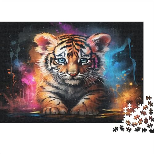 Colourful Tiger (49) Erwachsene 1000 Teile Personalised Photos Puzzles Geschicklichkeitsspiel Für Die Ganze Familie Home Decor Geburtstag Lernspiel Stress Relief 1000pcs (75x50c von ADOVZ