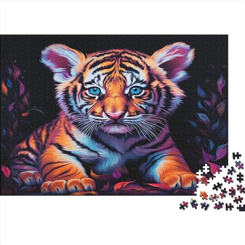 Colourful Tiger (8) Puzzle Erwachsene 300 Teile Personalised Photos Lernspiel Geburtstag Wohnkultur Geschicklichkeitsspiel Für Die Ganze Familie Stress Relief 300pcs (40x28cm) von ADOVZ