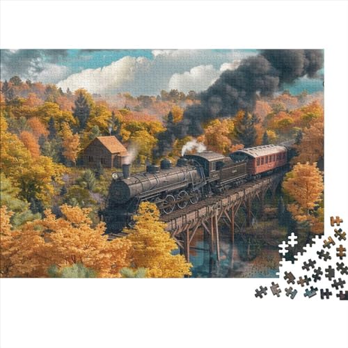 Country Train (48) 1000 Teile Holz Train Puzzle Für Erwachsene ＆ Kinder Lernspiel Family Challenging Games Geburtstag Wohnkultur Stress Relief 1000pcs (75x50cm) von ADOVZ