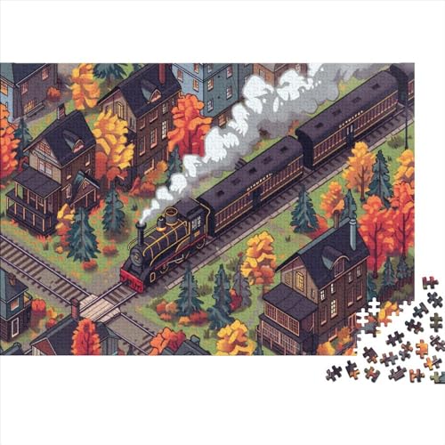 Country Train (58) Puzzle 1000 Teile Holz Train Erwachsene ＆ Kinder Home Decor Geburtstag Family Challenging Games Lernspiel Entspannung Und Intelligenz 1000pcs (75x50cm) von ADOVZ