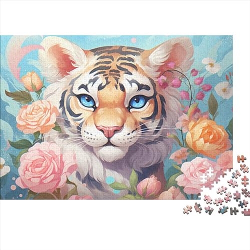 Cute Tiger (336) 1000 Teile Wooden Personalised Photo Puzzles Erwachsene Wohnkultur Lernspiel Geschicklichkeitsspiel Für Die Ganze Familie Geburtstag Stress Relief Hölzerne 1000 von ADOVZ