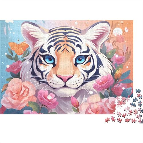 Cute Tiger (386) 1000 Teile Personalised Photo Wooden Puzzle Für Erwachsene Family Challenging Games Wohnkultur Geburtstag Lernspiel Stress Relief Toy Hölzerne 1000pcs (75x50cm) von ADOVZ