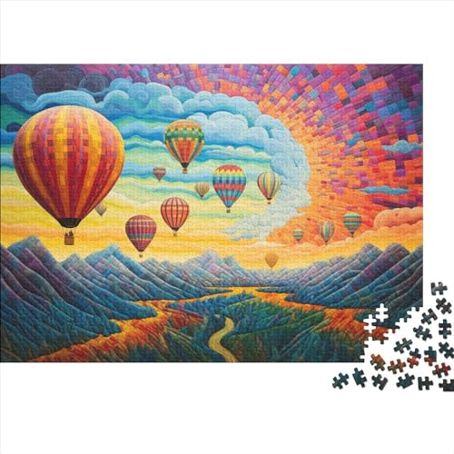 Hot Air Balloon (29) Puzzles Erwachsene ＆ Kinder 1000 Teile Holz Personalised Photos Geburtstag Home Decor Family Challenging Games Educational Game Stress Relief Toy 1000pcs (7 von ADOVZ