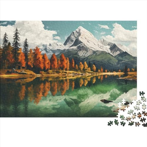 Lakes and Snowy Mountains(21) Erwachsene ＆ Kinder 1000 Teile Holz Natural Scenery Puzzles Lernspiel Home Decor Geburtstag Family Challenging Games Stress Relief Toy 1000pcs (75x von ADOVZ