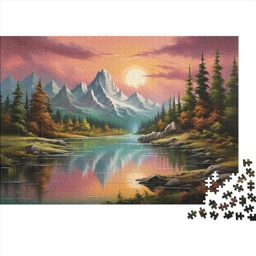 Lakes and Snowy Mountains(3) Für Erwachsene ＆ Kinder Puzzles 500 Teile Holz Natural Scenery Geburtstag Family Challenging Games Home Decor Educational Game Stress Relief Toy 50 von ADOVZ