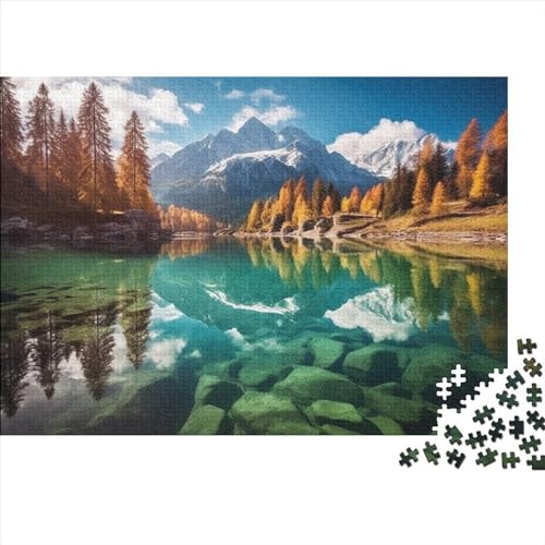 Lakes and Snowy Mountains(35) Erwachsene ＆ Kinder Puzzle 1000 Teile Holz Natural Scenery Geburtstag Educational Game Moderne Wohnkultur Family Challenging Games Stress Relief 10 von ADOVZ