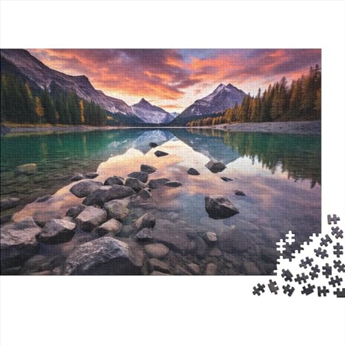 Lakes and Snowy Mountains(47) Puzzle Erwachsene ＆ Kinder 500 Teile Holz Natural Scenery Geburtstag Educational Game Moderne Wohnkultur Family Challenging Games Stress Relief 50 von ADOVZ