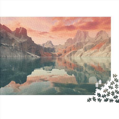 Lakes and Snowy Mountains(53) Erwachsene ＆ Kinder Puzzle 1000 Teile Holz Natural Scenery Geburtstag Educational Game Moderne Wohnkultur Family Challenging Games Stress Relief 10 von ADOVZ