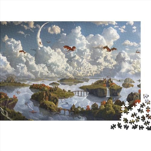 Sky City (12) Puzzle 1000 Teile Holz Beautiful Views Für Erwachsene ＆ Kinder Geburtstag Home Decor Family Challenging Games Lernspiel Stress Relief 1000pcs (75x50cm) von ADOVZ