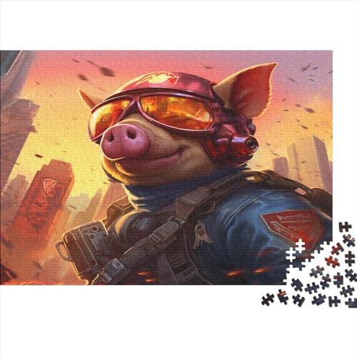 Sunglasses Pig (55) Erwachsene Puzzle 300 Teile Personalised Photo Educational Game Geburtstag Family Challenging Games Moderne Wohnkultur Stress Relief 300pcs (40x28cm) von ADOVZ