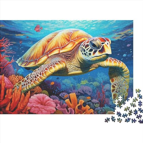 Turtle (3) Puzzles 1000 Teile Holz Underwater World Erwachsene ＆ Kinder Geburtstag Family Challenging Games Lernspiel Moderne Wohnkultur Stress Relief 1000pcs (75x50cm) von ADOVZ