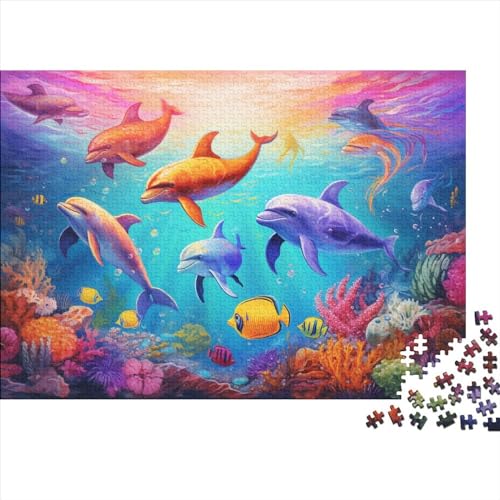 Whales (6) Für Erwachsene ＆ Kinder 1000 Teile Holz Underwater World Puzzles Geburtstag Wohnkultur Family Challenging Games Educational Game Stress Relief Toy 1000pcs (75x50cm) von ADOVZ