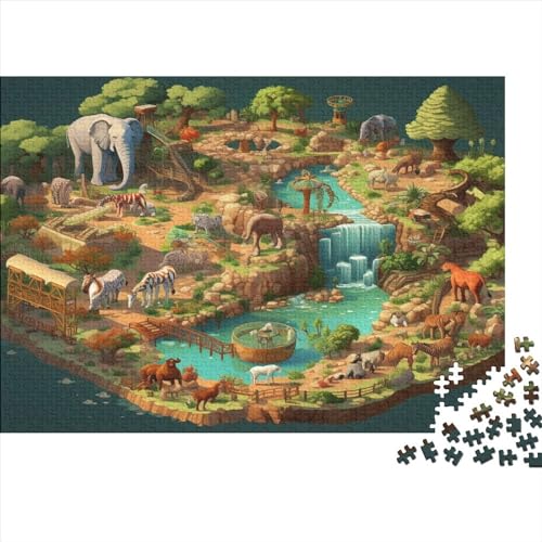 Zoological Park (41) Erwachsene ＆ Kinder 1000 Teile Holz Park Puzzles Family Challenging Games Moderne Wohnkultur Lernspiel Geburtstag Stress Relief Toy 1000pcs (75x50cm) von ADOVZ