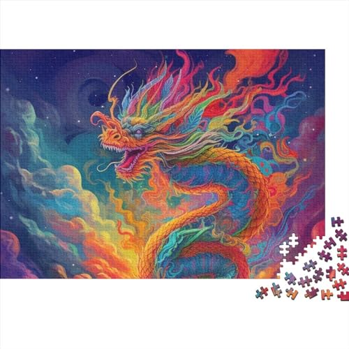 300-teiliges Puzzle für Erwachsene, asiatischer Fliegender Drache, Dekompressionsspiel, Spielzeug, Puzzles, Geburtstagsgeschenke (Größe 40x28cm) von ADRETA