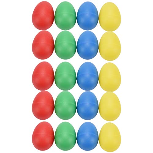 ADRIUO 20 Stücke Shaker Eier Kunststoff Musikalischer Ei Shaker Mit 4 Farben Kinder Maracas Ei Percussion Spielzeug von ADRIUO