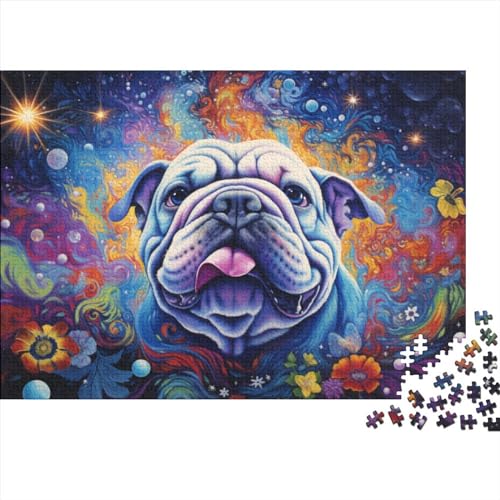 1000 Teile Puzzle Galaxien Wellen Bulldoggen Kreative Quadratische Puzzles Für Erwachsene Und Kinder Holzpuzzles Herausforderndes Spiel (Größe 75 X 50 cm) von ADTEMP