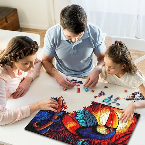 Holzpuzzles 1000 Teile Tierpuzzle für Jungen und Mädchen, Schwierigkeitsgrad, Lernspiele, Familienspielzeug (Größe 75x50cm) von ADTEMP