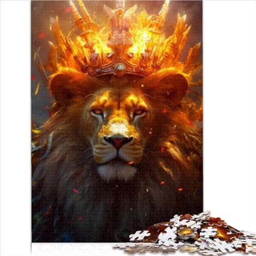 Puzzle 300 Teile Für Erwachsene Der Goldene König Der Löwen Puzzle Für Erwachsene Holzpuzzles Gutes Geschenk Für Erwachsene Kinder (Größe 40X28cm) von ADTEMP
