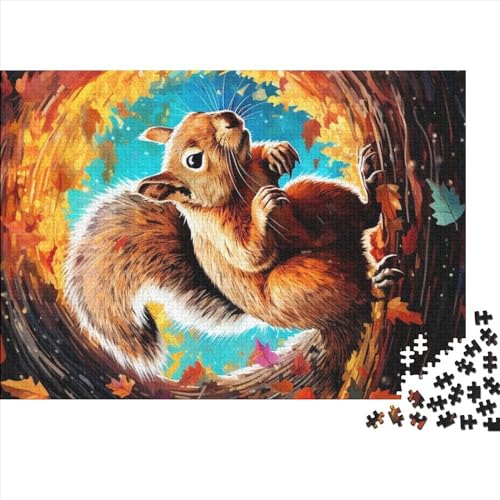 Puzzle für Erwachsene, 1000 Teile, Kunst, niedliches Eichhörnchen, DIY, kreatives Puzzle, Holzpuzzle für Kinder ab 12 Jahren und Erwachsene, 40x28cm von ADTEMP