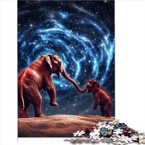 Sternenhimmel-Elefant-Puzzle Für Erwachsene, 500-Teiliges Familientreffen-Puzzle, DIY-Holzpuzzlespiel, Familienaktivität (Größe 52X38cm) von ADTEMP