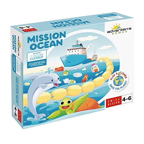 Adventerra Games, Mission Ocean, Brettspiele für Kinder, Gesellschaftsspiele ab 4 Jahre, Ökologische Kinderspiele, Meeresschutz Lernspiele von ADVENTERRA