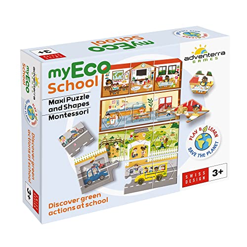 Adventerra Games, Myeco School, Puzzle ab 3 Jahren, XXL Format, Montessori-Lernspiele ab 3 Jahren, Ökologische Kinderspiele von ADVENTERRA