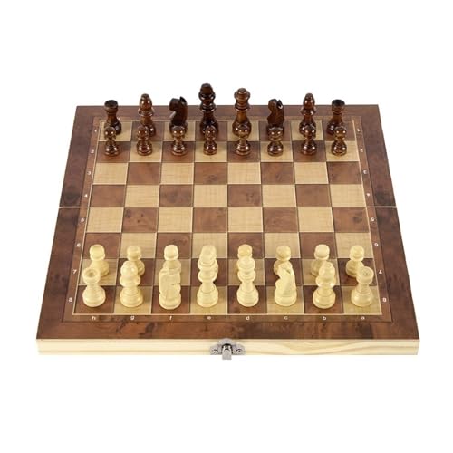 3-in-1-Schachspiel, klassisches Schachbrett-Set und internationales Standard-Wettbewerbsspiel for Geschenkdekoration, Dekor, Schule ( Color : Brown , Size : M ) von ADovz