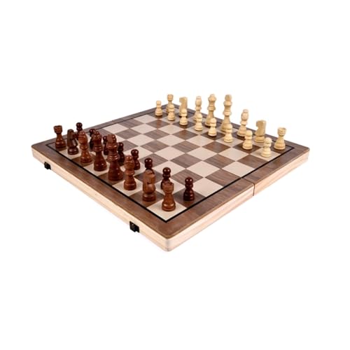 Hochwertiges magnetisches Schachbrett. Lustiges faltbares Schachbrett und Schachbrett-Sets for Erwachsene und Kinder. Aufbewahrungsfächer (Color : Brown, Size : A) von ADovz