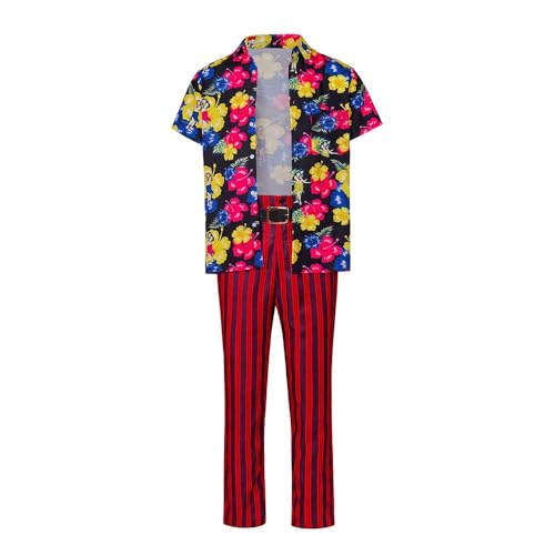 ADuchessCos Ace Ventura Cosplay Haustier-Detektiv-Kostüm, Hemd, Hose, Gürtel, Hawaii-Urlaub, komplettes Set von ADuchessCos