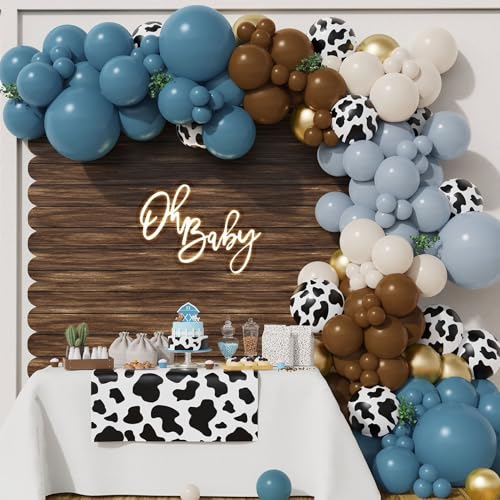 Luftballon Girlande Blau, 129 Stück Kuh Luftballons Geburtstag, Ballongirlande Deko, Blau Kuh Geburtstag Dekoration für Babyparty, Bauernhof, Western Cowboy Mottoparty, Geburtstagsdeko, Baby Shower Luftballon Girlande Blau, 129 Stück Kuh Luftballons Geburtstag, Ballongirlande Deko, Blau Kuh Geburtstag Dekoration für Babyparty, Bauernhof, Western Cowboy Mottoparty, Geburtstagsdeko, Baby Shower von AECHO