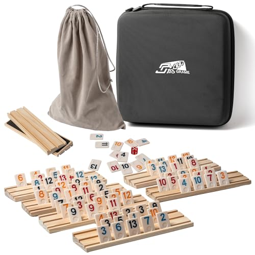 AEEMISEI Rommé-Würfelspiel für 2–8 Spieler mit 8 hölzernen Kartenständern, 214 bunten Rommé-Karten, exquisiter tragbarer Box und Samtbeutel, geeignet für Familienfeiern und Reisespiel-Sets AEEMISEI Rommé-Würfelspiel für 2–8 Spieler mit 8 hölzernen Kartenständern, 214 bunten Rommé-Karten, exquisiter tragbarer Box und Samtbeutel, geeignet für Familienfeiern und Reisespiel-Sets von AEEMISEI